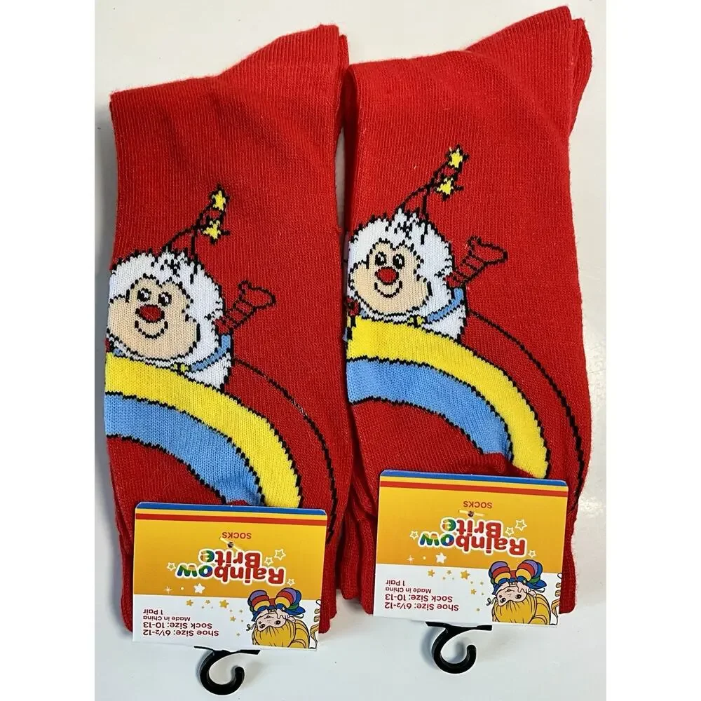 Rainbow Brite Sprite 2 pair Socks Womens Shoe Size 6.5-12 Sock Size 10-13 NWT